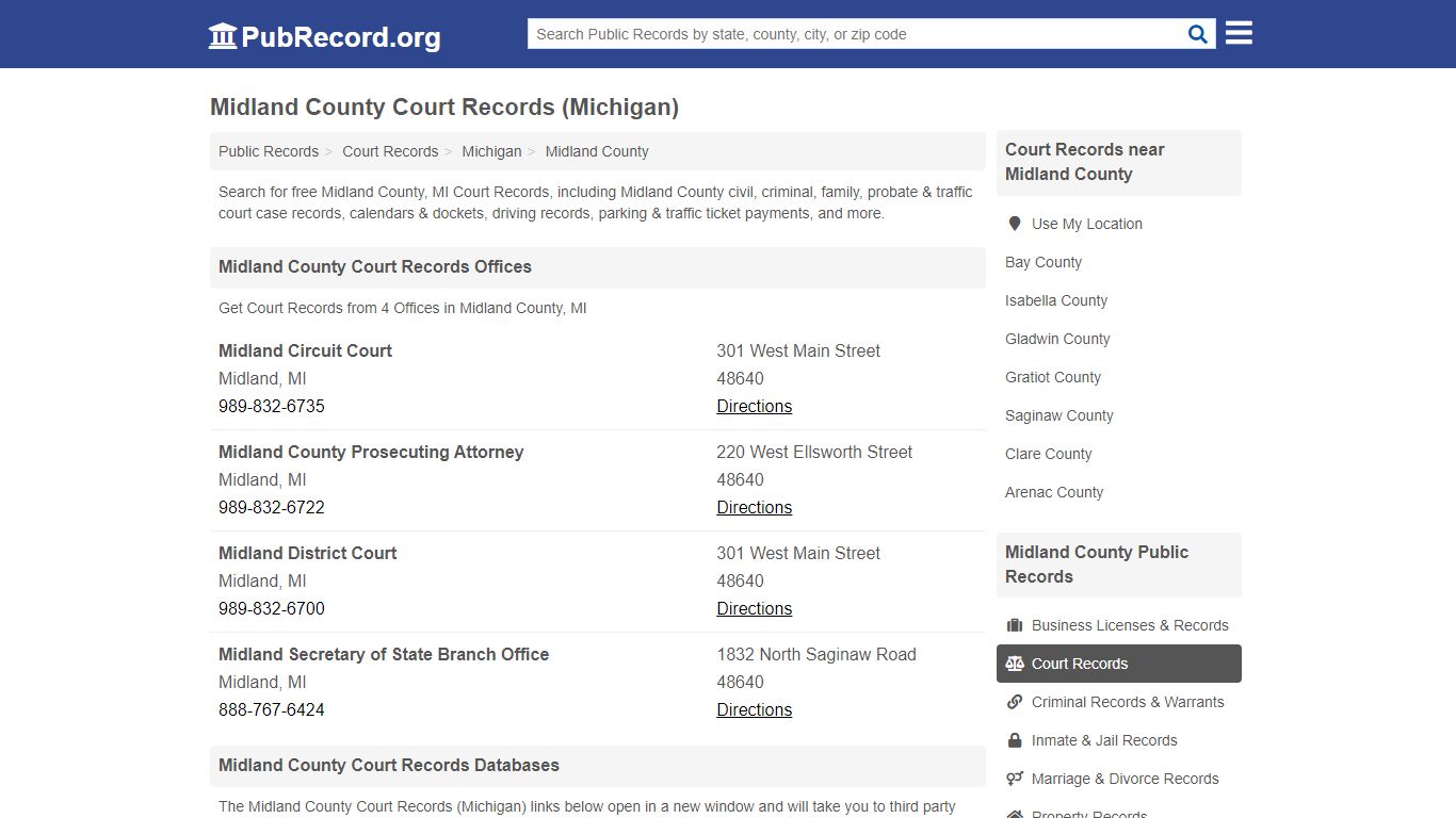 Free Midland County Court Records (Michigan Court Records) - PubRecord.org