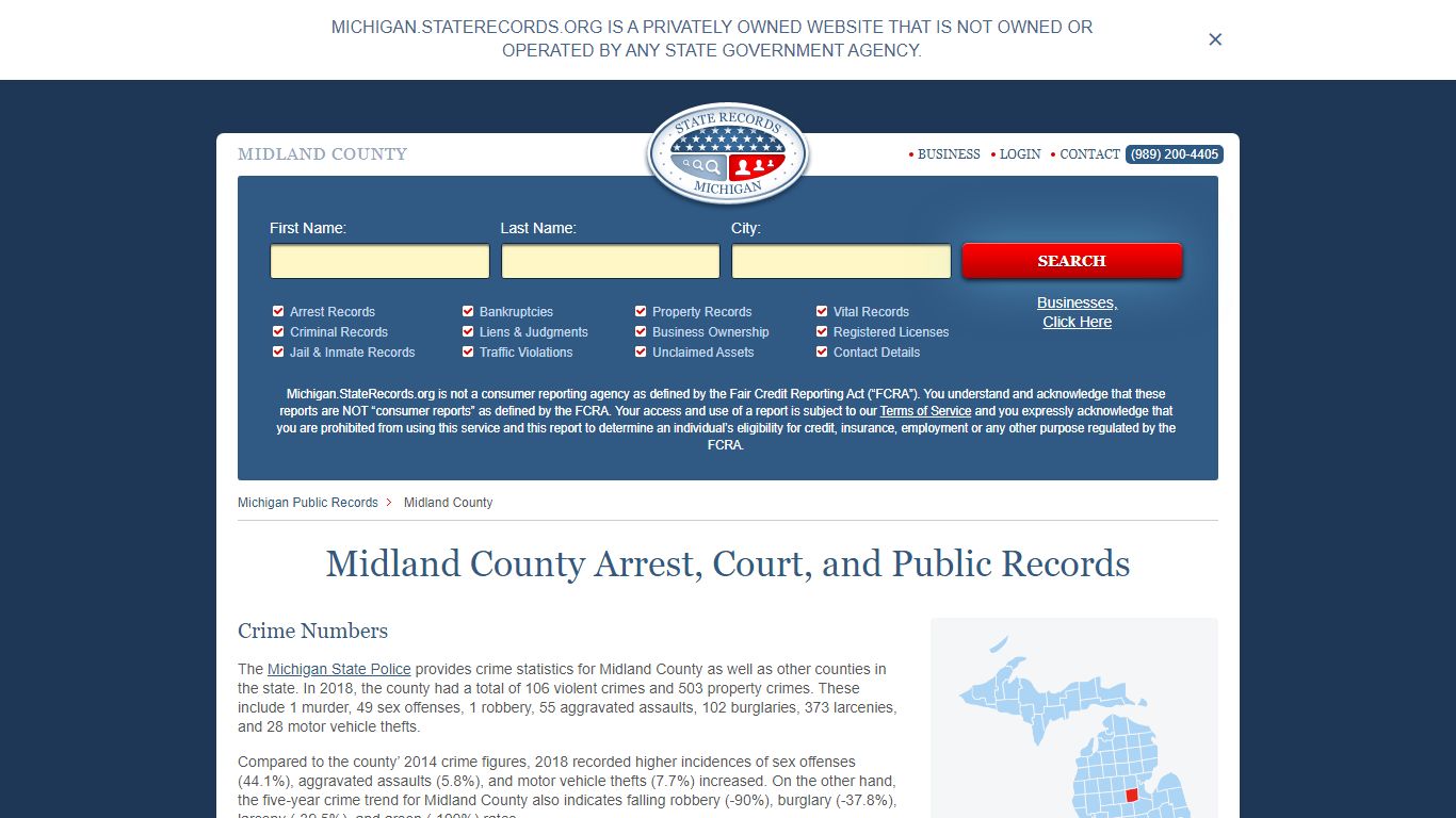 Midland County Arrest, Court, and Public Records